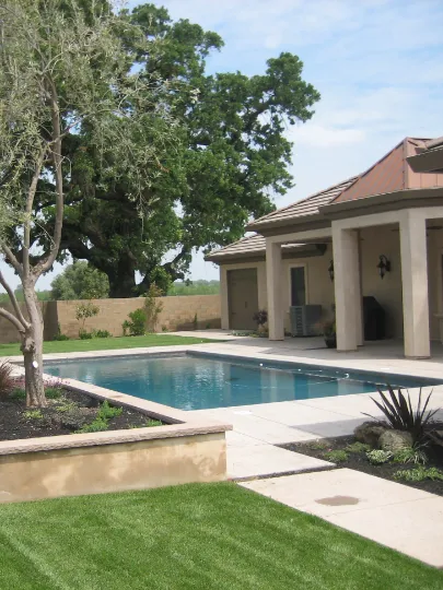 pool in backyard of residential home